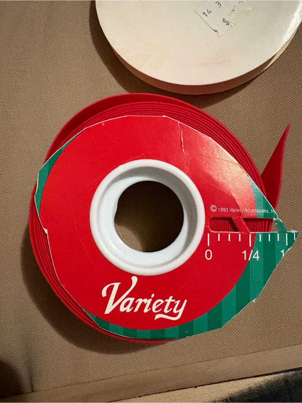 Assorted Pink, Red & Cream Ribbon Spool Set for Gift Wrapping. All is Used.